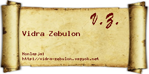 Vidra Zebulon névjegykártya