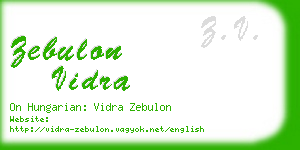 zebulon vidra business card